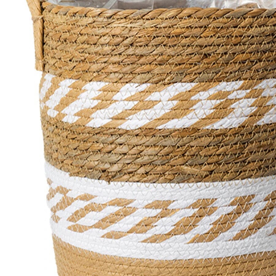 Decorative seagrass storage baskets