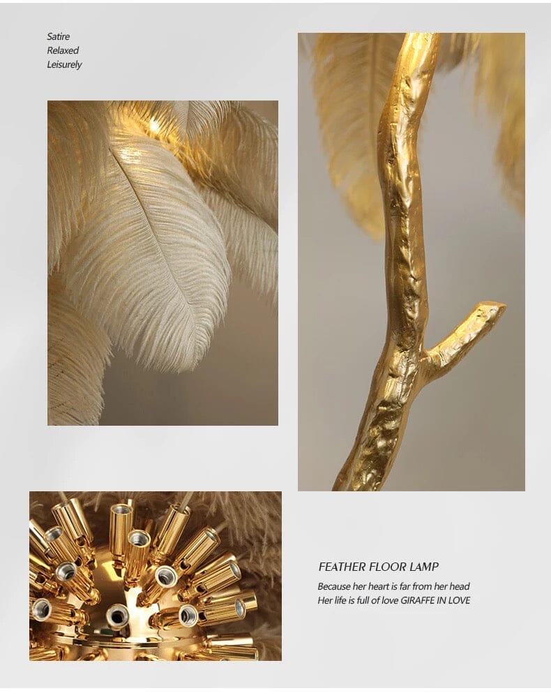 Faux Feather Floor Lamp