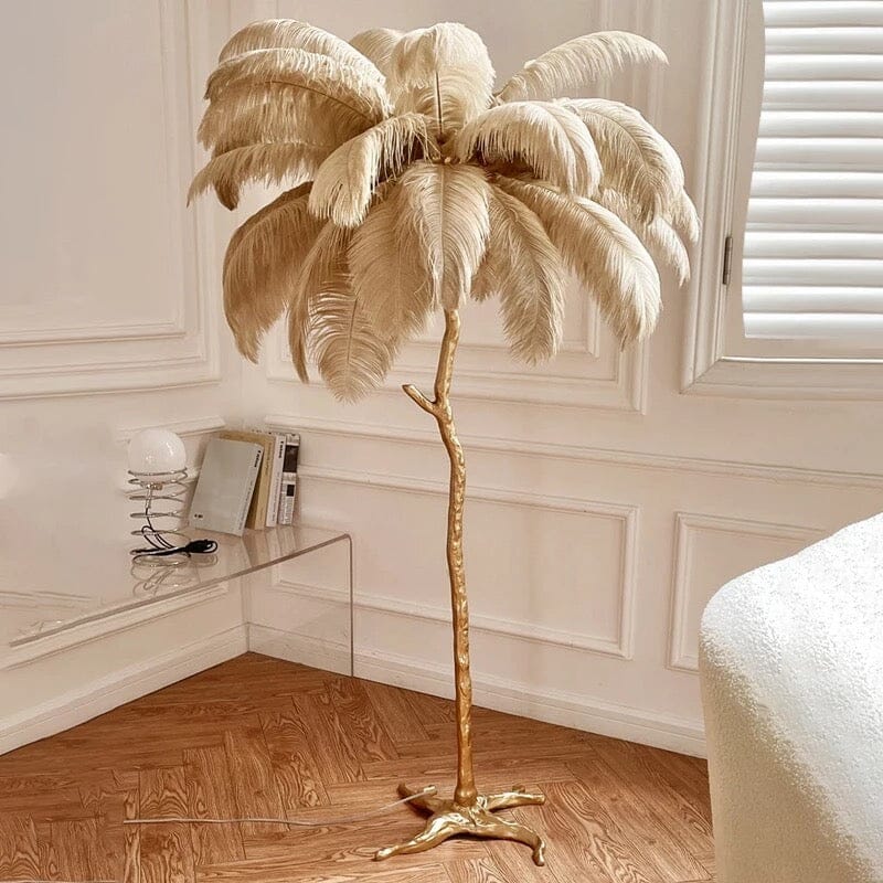 Faux Feather Floor Lamp