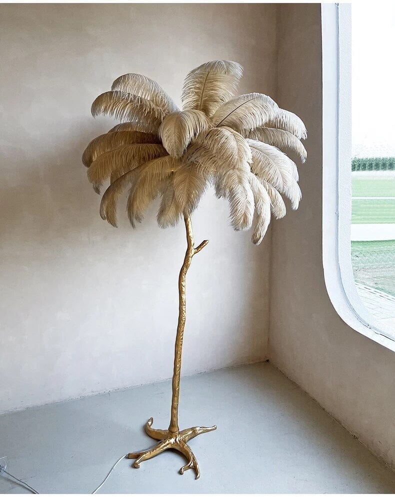 Faux Feather Floor Lamp