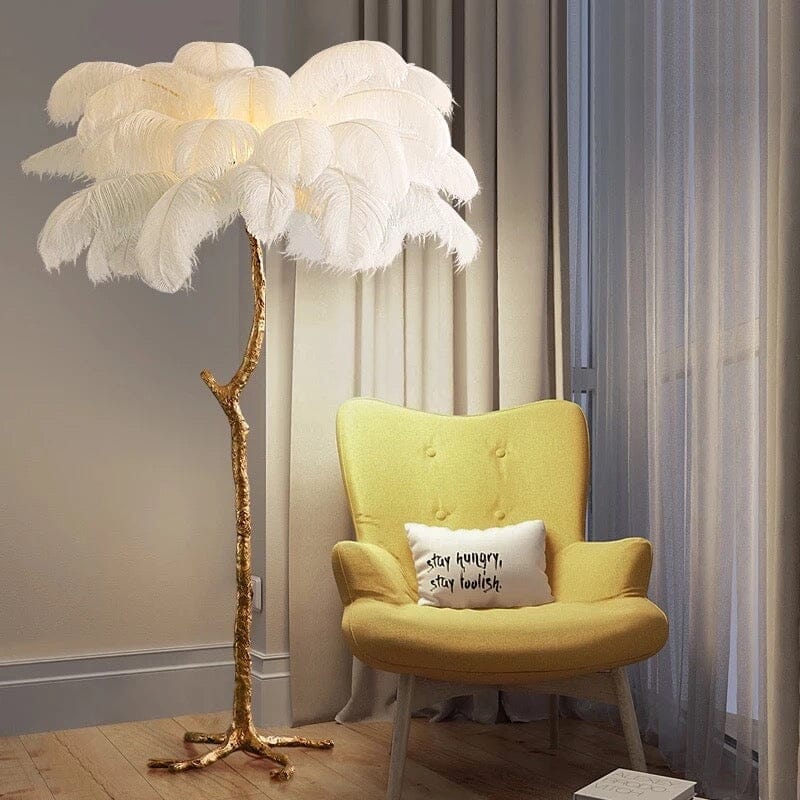 Faux Feather Floor Lamp