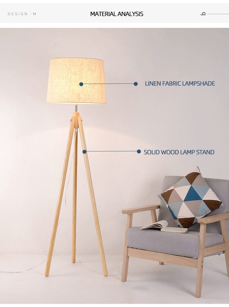 Lillian Wooden Shade Floor Lamp