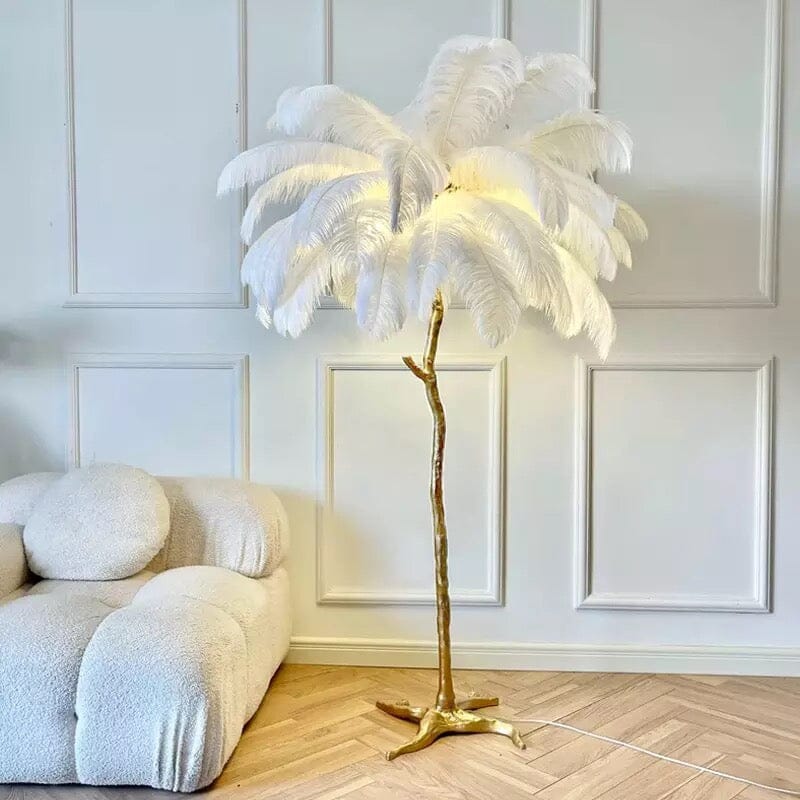 Faux Feather Floor Lamp